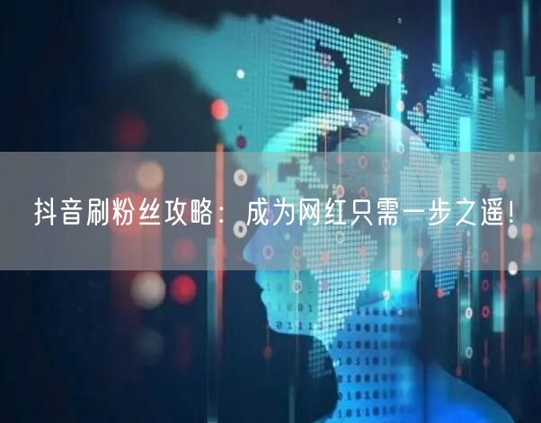 抖音刷粉丝攻略：成为网红只需一步之遥！