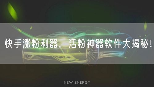 快手涨粉利器，活粉神器软件大揭秘！