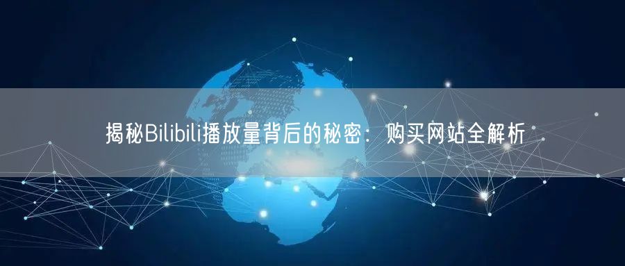 揭秘Bilibili播放量背后的秘密：购买网站全解析