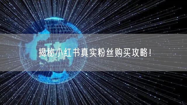 揭秘小红书真实粉丝购买攻略！