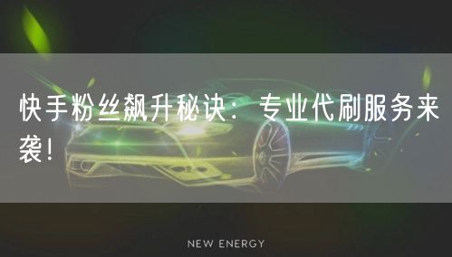 快手粉丝飙升秘诀:专业代刷服务来袭!