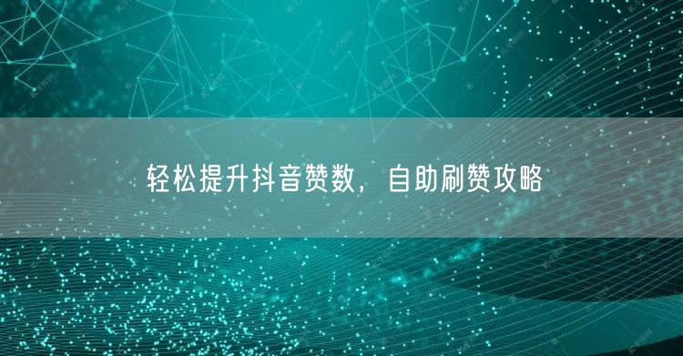 轻松提升抖音赞数，自助刷赞攻略