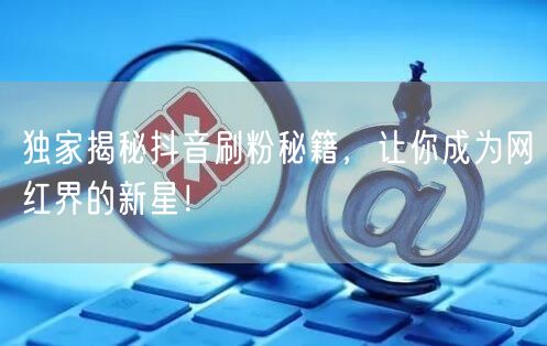 独家揭秘抖音刷粉秘籍，让你成为网红界的新星！