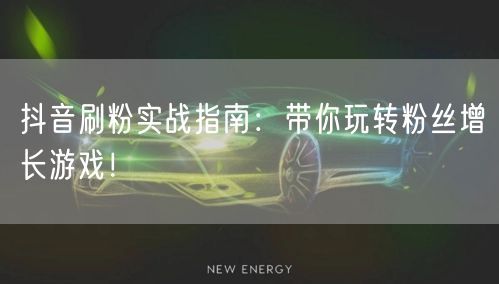 抖音刷粉实战指南：带你玩转粉丝增长游戏！