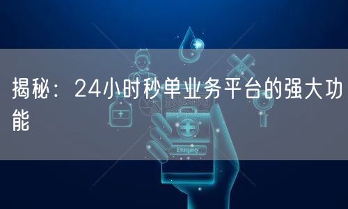 揭秘:24小时秒单业务平台的强大功能