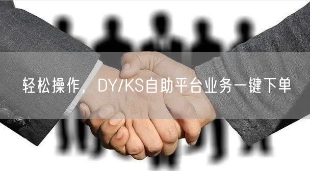 轻松操作，DY/KS自助平台业务一键下单