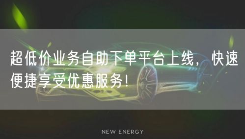 超低价业务自助下单平台上线，快速便捷享受优惠服务！