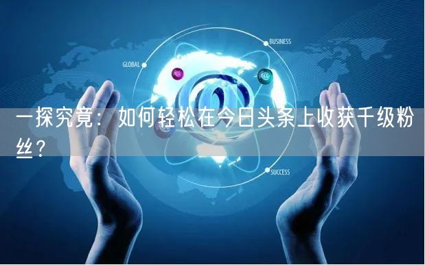 一探究竟:如何轻松在今日头条上收获千级粉丝?