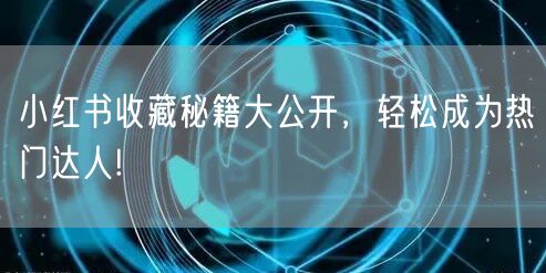 小红书收藏秘籍大公开,轻松成为热门达人!